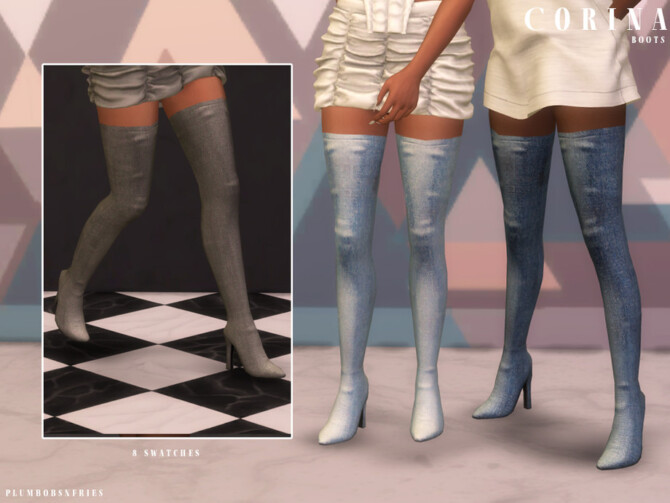 Sims 4 CORINA BOOTS by Plumbobs n Fries at TSR