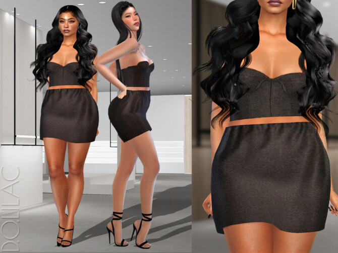 Sims 4 Strapless Bustier Top [SET] DO327 by D.O.Lilac at TSR