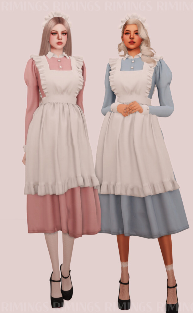 Sims 4 Classic Maid Outfit Set at RIMINGs