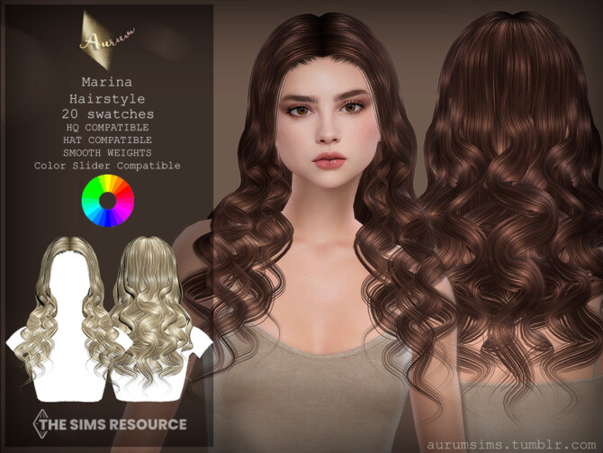 Sims 4 Marina Curly Hair by AurumMusik at TSR