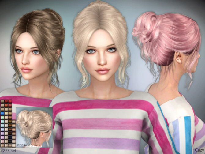 Sims 4 #223   Female Hair by Cazy at TSR