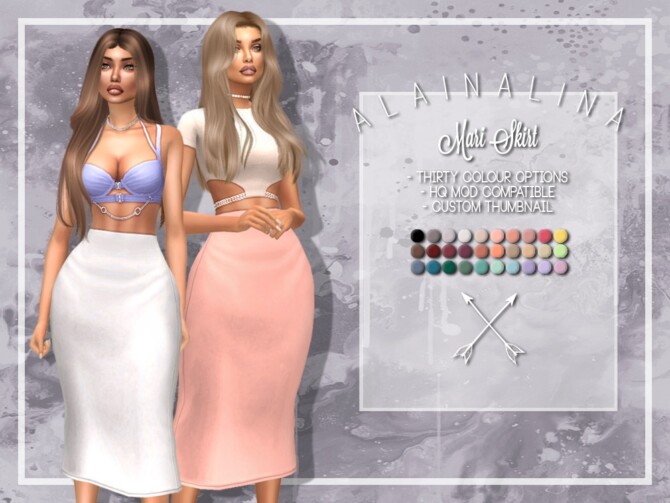 Sims 4 Mari Skirt at AlainaLina