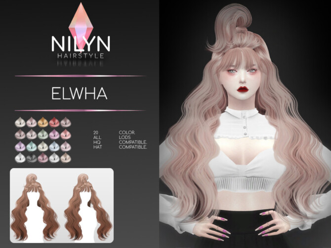 Sims 4 ELWHA HAIR by Nilyn at TSR