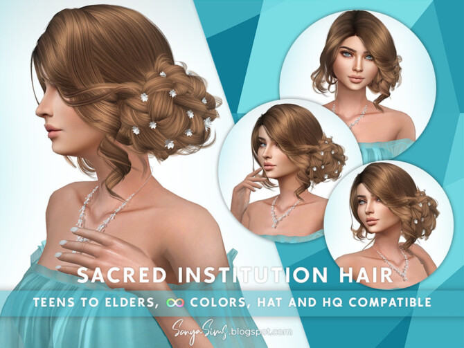 Sims 4 Sacred Institution hair by SonyaSimsCC at TSR