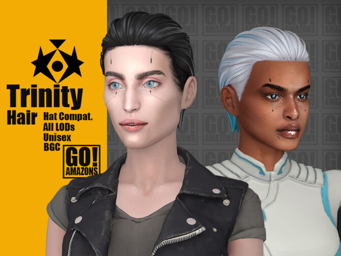 Sims 4 Trinity Hair by GoAmazons at TSR
