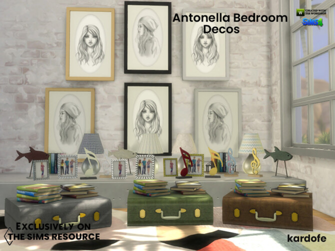 Sims 4 Antonella Bedroom Decos by kardofe at TSR