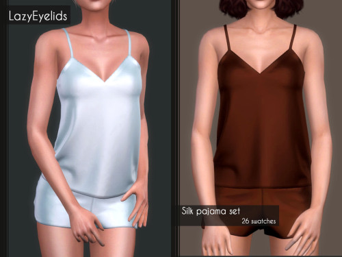 Sims 4 Silk Pajama Set at LazyEyelids