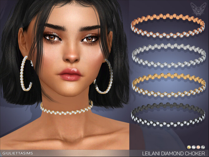 Sims 4 Leilani Diamond Choker by feyona at TSR