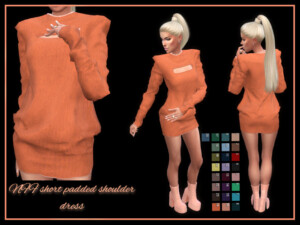 Short padded shoulder dress by Nadiafabulousflow at TSR