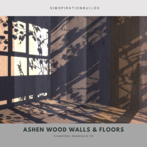 Ashen wood walls and floors at Simspiration Builds